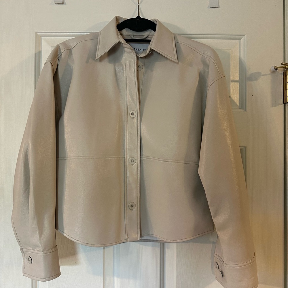 Babaton beige faux leather shacket size 2XS